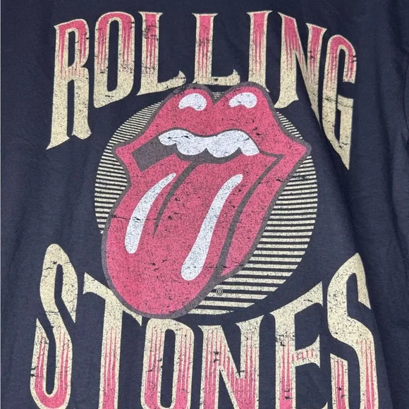 The Rolling Stones Black Tee with Bold Red Logo - Picture 2 of 2